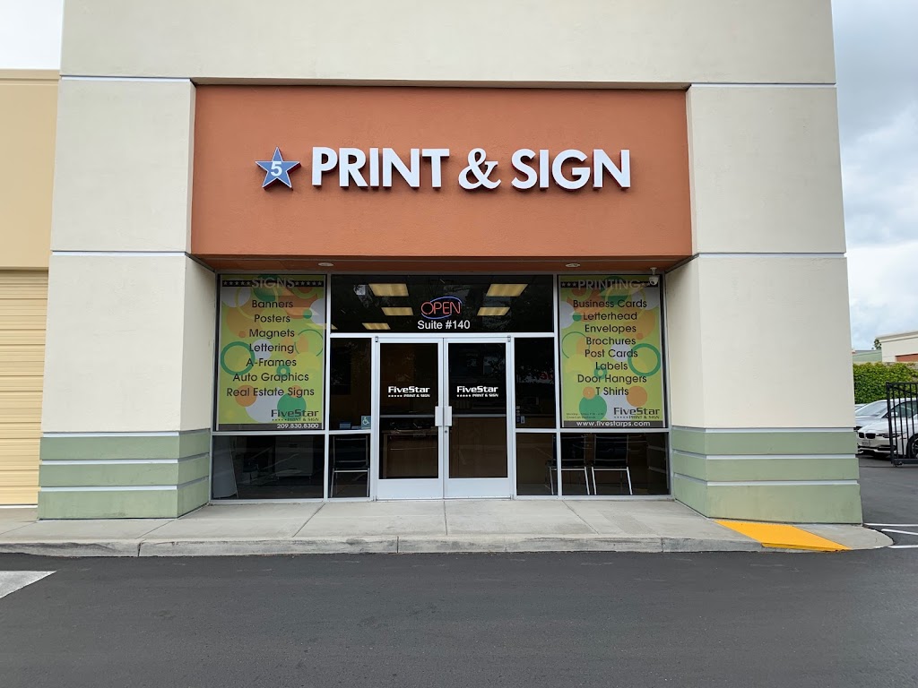 Five Star Print & Sign, LLC | 2830 Auto Plaza Dr #140, Tracy, CA 95304 | Phone: (209) 830-8300