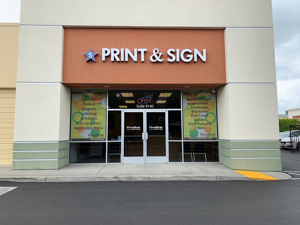 Five Star Print & Sign, LLC | 2830 Auto Plaza Dr #140, Tracy, CA 95304, USA | Phone: (209) 830-8300