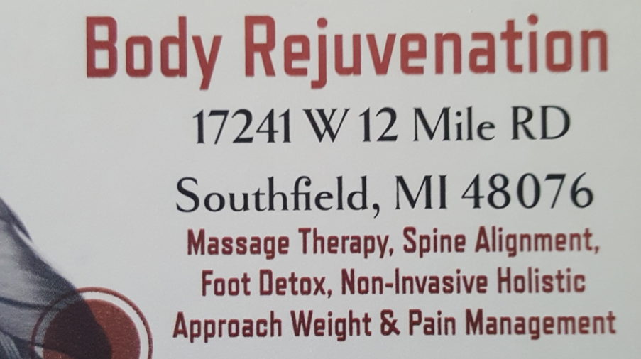 Body Rejuvenation, Southfield 48076 | 17241 W 12 Mile Rd, Southfield, MI 48076, USA | Phone: (248) 491-8276