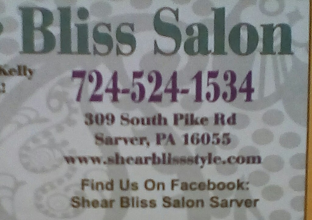 Shear Bliss Salon | 309 S Pike Rd, Sarver, PA 16055, USA | Phone: (724) 524-1534