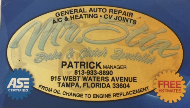 Mr Stix Brake & Clutch Specialist | 915 W Waters Ave, Tampa, FL 33604, USA | Phone: (813) 933-8890