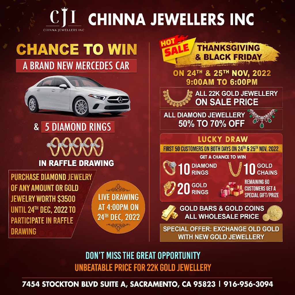 Chinna Jewellers Inc | 7454 Stockton Blvd Suite A, Sacramento, CA 95823, USA | Phone: (916) 956-3094