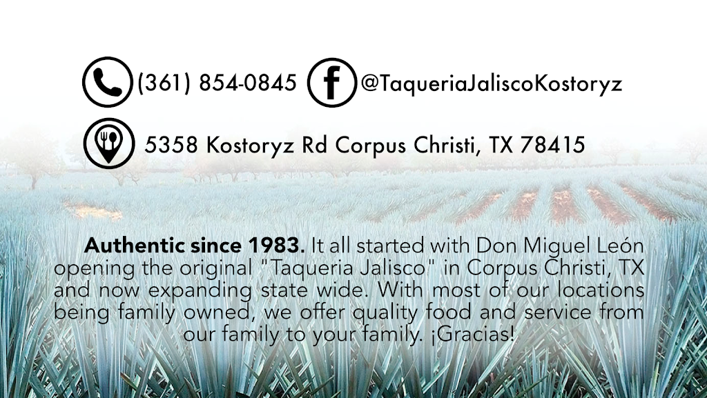 Taqueria Jalisco | 5358 Kostoryz Rd, Corpus Christi, TX 78415, USA | Phone: (361) 854-0845