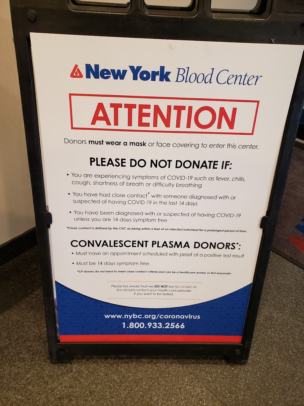 New York Blood Center | 2500 Marcus Avenue 1/4 Mile East Of, Lakeville Rd, North New Hyde Park, NY 11042, USA | Phone: (800) 933-2566