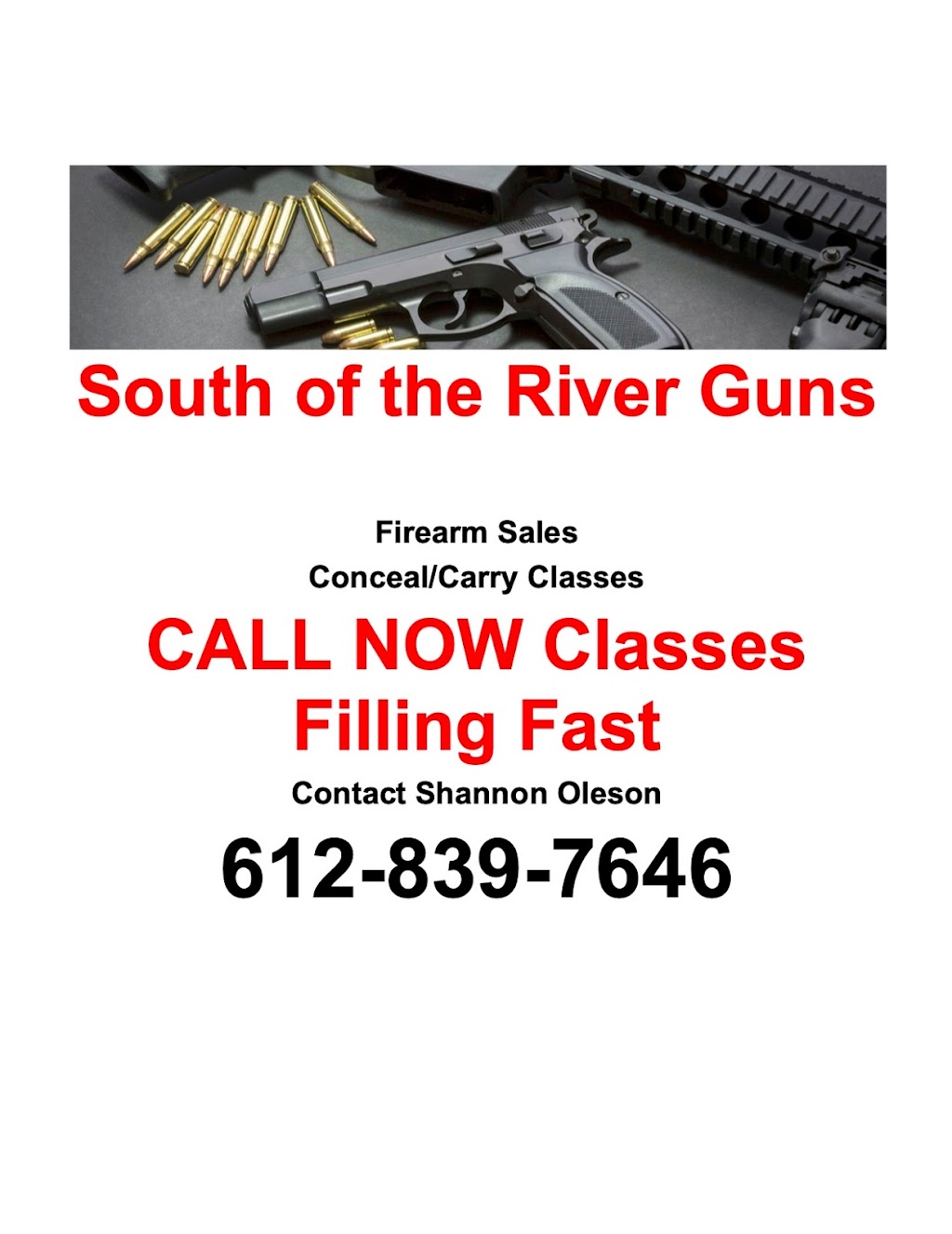 South of the River Guns | 812 Forest Edge Dr, Jordan, MN 55352, USA | Phone: (612) 839-7646
