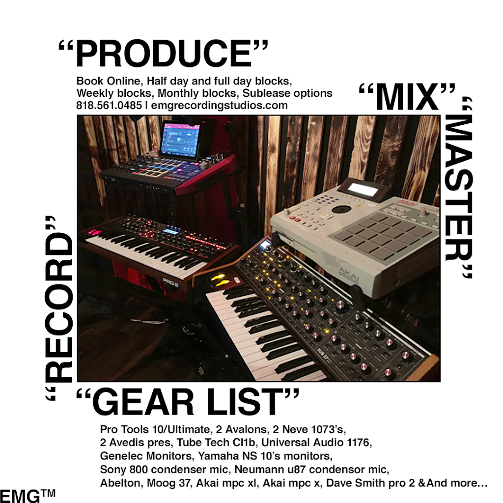 EMG Recording Studios | 2711 W Ave 34, Los Angeles, CA 90065, USA | Phone: (818) 561-0485