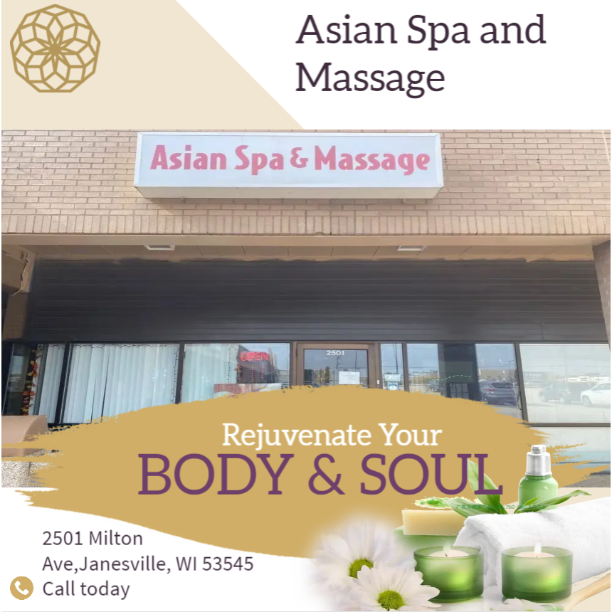 Asian Spa & Massage | 2501 Milton Ave, Janesville, WI 53545, USA | Phone: (608) 563-5378