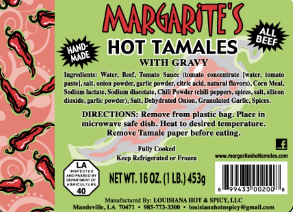 Margarites Hot Tamales | 22161 Marshall Rd Suite D, Mandeville, LA 70471, USA | Phone: (985) 773-3300