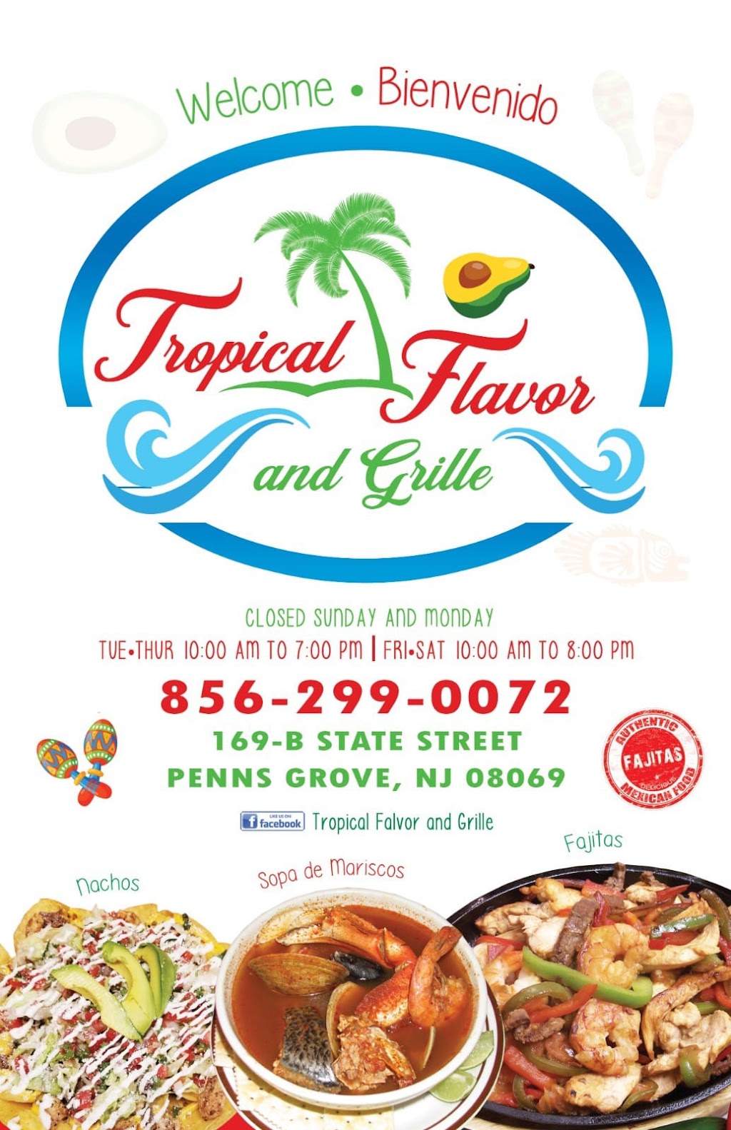 TROPICAL FLAVOR AND GRILLE | 169 State St, Penns Grove, NJ 08069, USA | Phone: (856) 299-0072