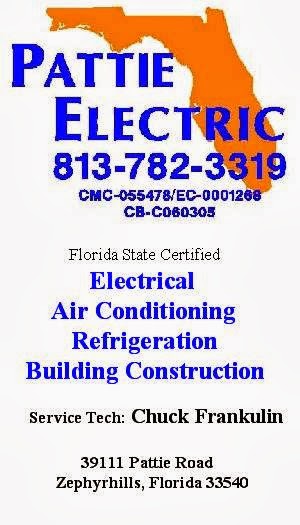 Pattie Electric Heating & Cooling | 39111 Pattie Rd, Zephyrhills, FL 33540, USA | Phone: (813) 782-3319