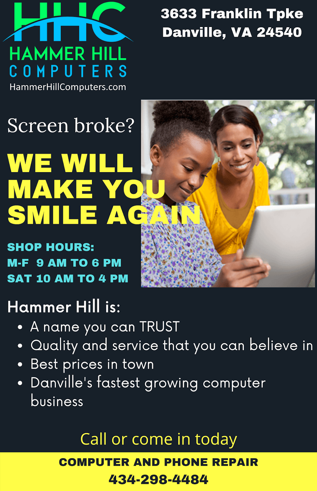 Hammer Hill Computers | 815 Wilson St, Danville, VA 24541, USA | Phone: (434) 298-4484