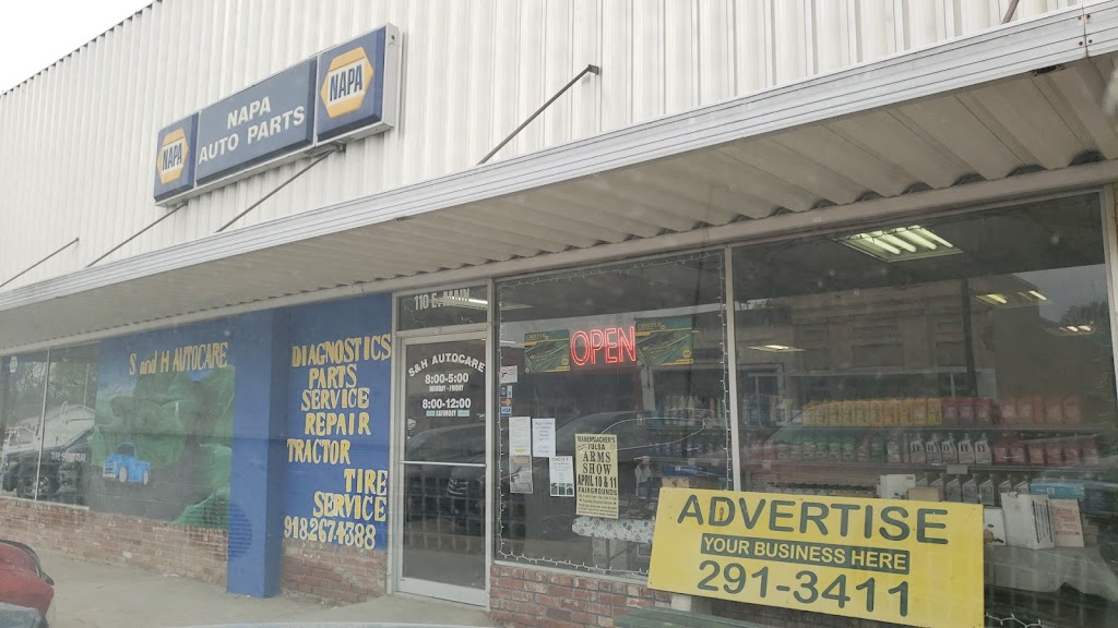 NAPA Auto Parts - S and H Autocare | 110 E Main St, Beggs, OK 74421, USA | Phone: (918) 267-4388