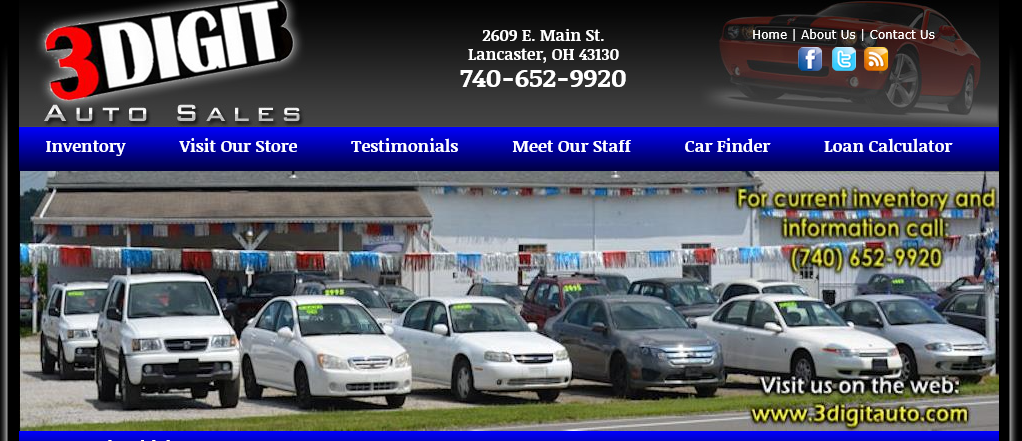 3 Digit Auto Sales ~ The Home of the Deal! | 2609 E Main St, Lancaster, OH 43130, USA | Phone: (740) 652-9920