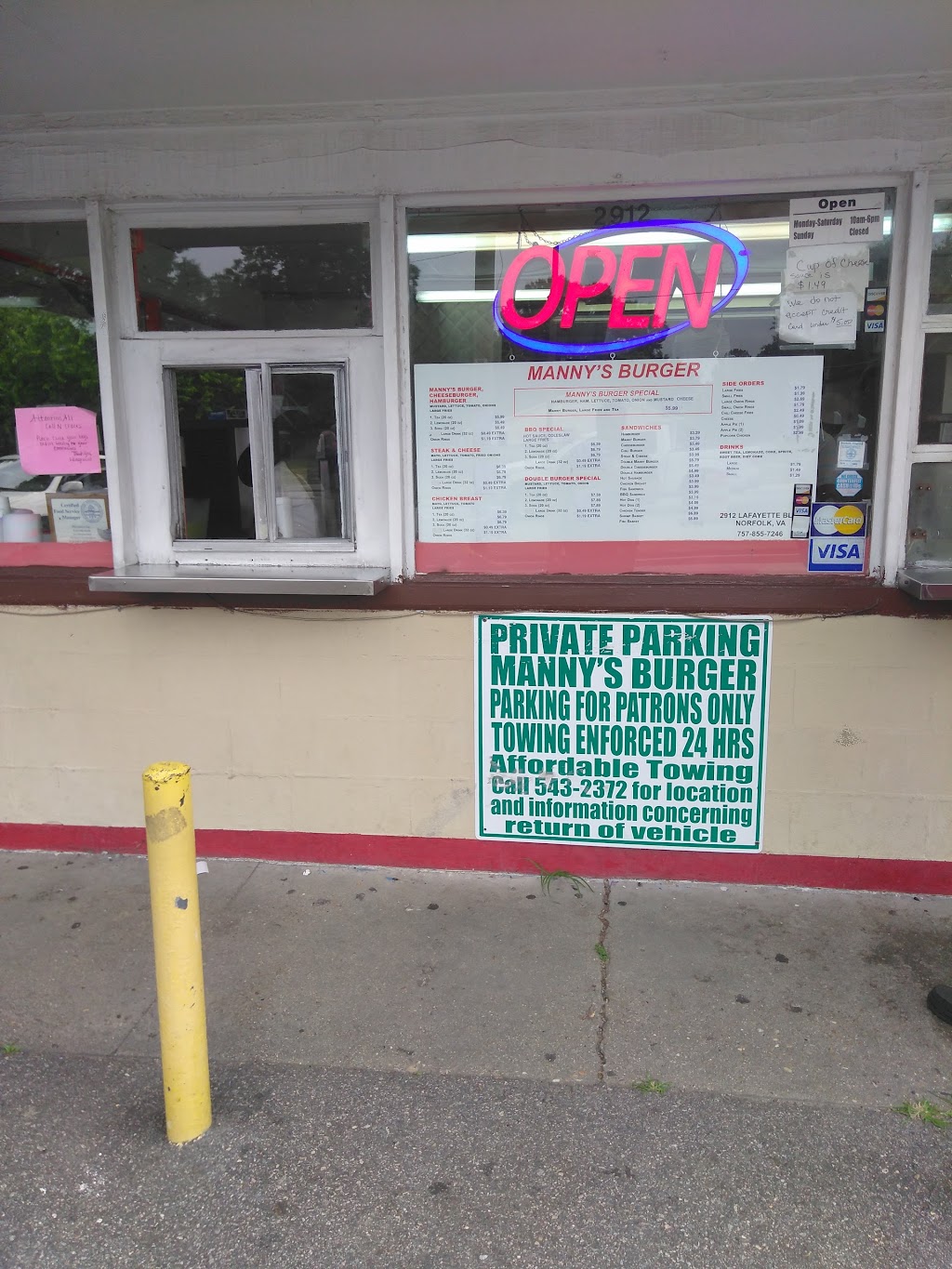 Mannys Burger | 2912 Lafayette Blvd, Norfolk, VA 23509, USA | Phone: (757) 855-7246