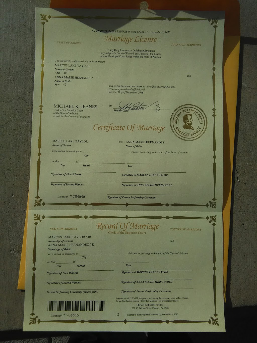 Maricopa County Marriage License | 601 W Jackson St, Phoenix, AZ 85003, USA | Phone: (602) 372-5375