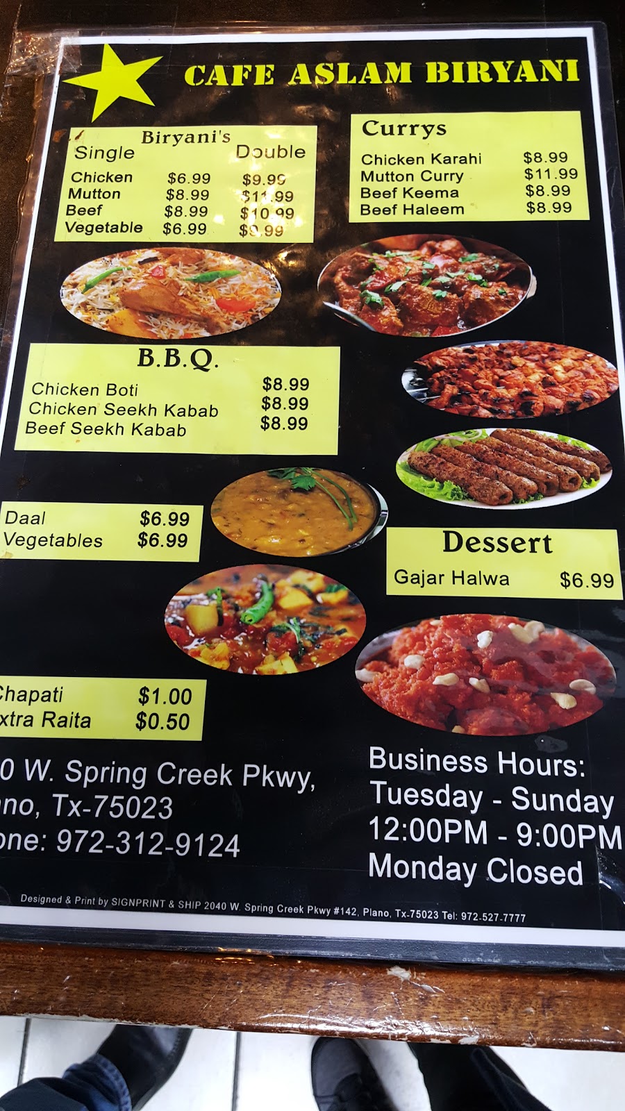 Aslam Biryani | 700 Spring Creek Pkwy, Plano, TX 75023, USA | Phone: (972) 312-9124