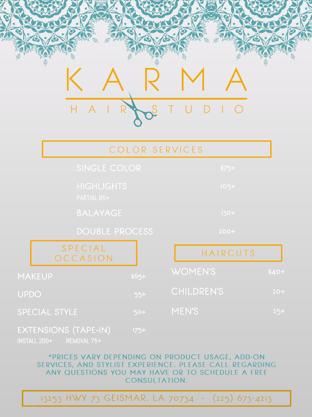 Karma Hair Studio | 13253 LA-73 #103, Geismar, LA 70734, USA | Phone: (225) 673-4213