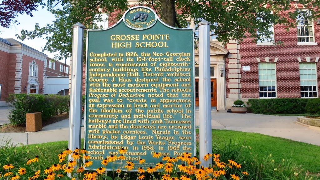 Grosse Pointe South High School | 11 Grosse Pointe Blvd, Grosse Pointe Farms, MI 48236, USA | Phone: (313) 432-3500
