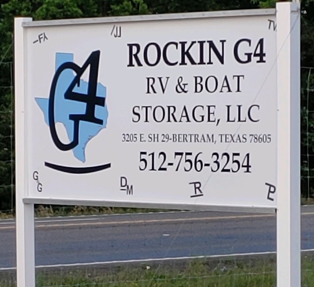 Rockin G4 RV/Boat Storage LLC | 3205 TX-29, Bertram, TX 78605, USA | Phone: (512) 756-3254