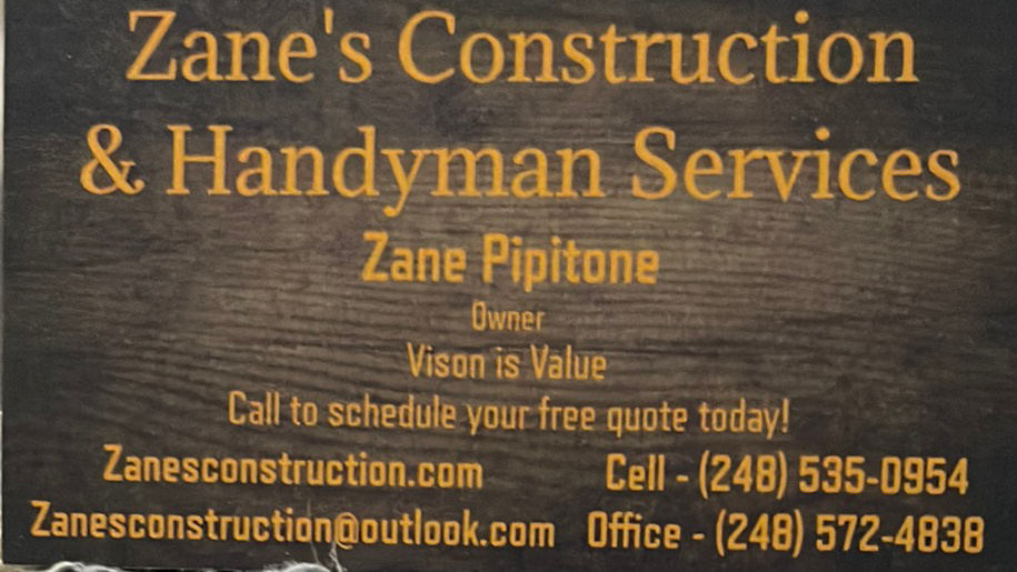 Zanes Construction & Handyman Services | 3728 Pinoak St, Clarkston, MI 48348, USA | Phone: (248) 572-4838