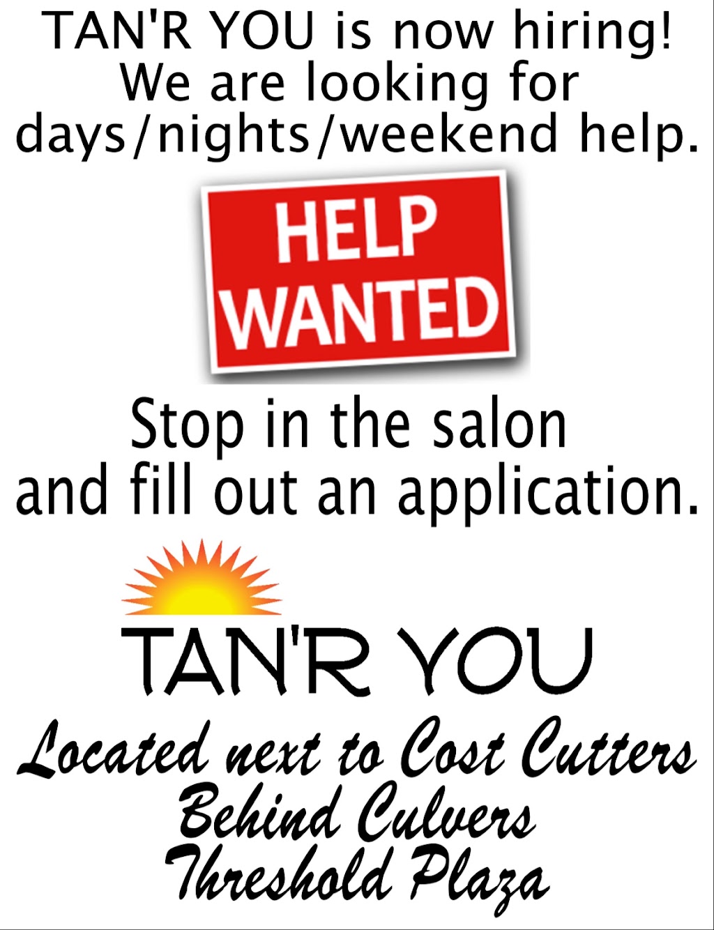 TANR YOU | 2368 W Washington St, West Bend, WI 53095 | Phone: (262) 338-8264