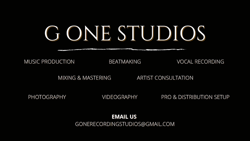 G One Recording Studios | 104 McNeill Rd Bldg 4, Sanford, NC 27330, USA | Phone: (919) 498-5278