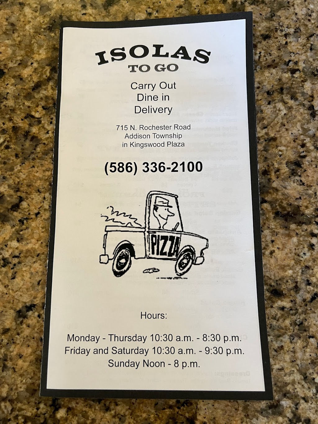 Isolas To Go | 715 Rochester Rd, Leonard, MI 48367, USA | Phone: (586) 336-2100