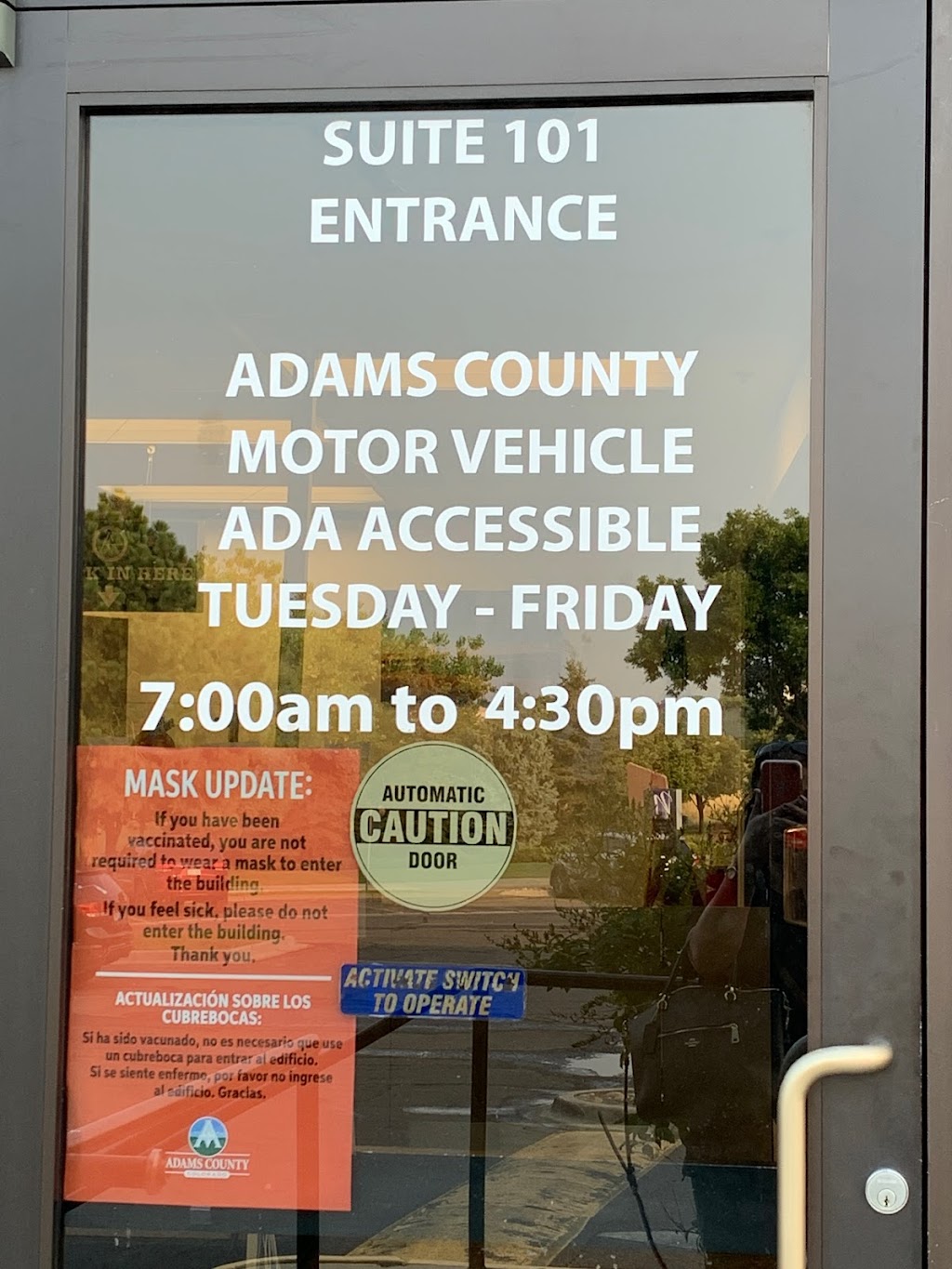 Adams County Motor Vehicle | 12200 N Pecos St, Westminster, CO 80234, USA | Phone: (720) 523-6010