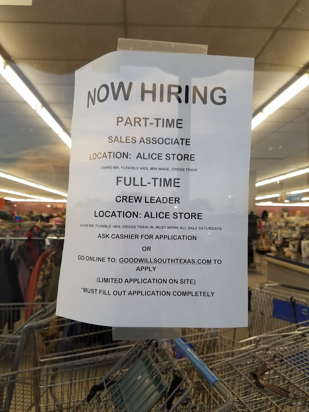 Goodwill | 1501 E Main St Ste. 17, Alice, TX 78332, USA | Phone: (361) 668-0474