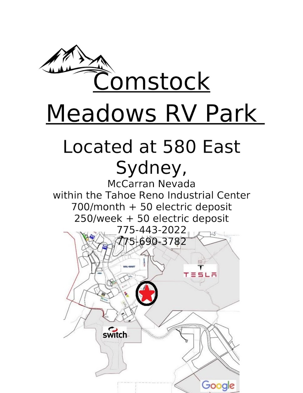 Comstock Meadows RV Park | 580 E Sydney Dr, McCarran, NV 89434, USA | Phone: (775) 443-2022