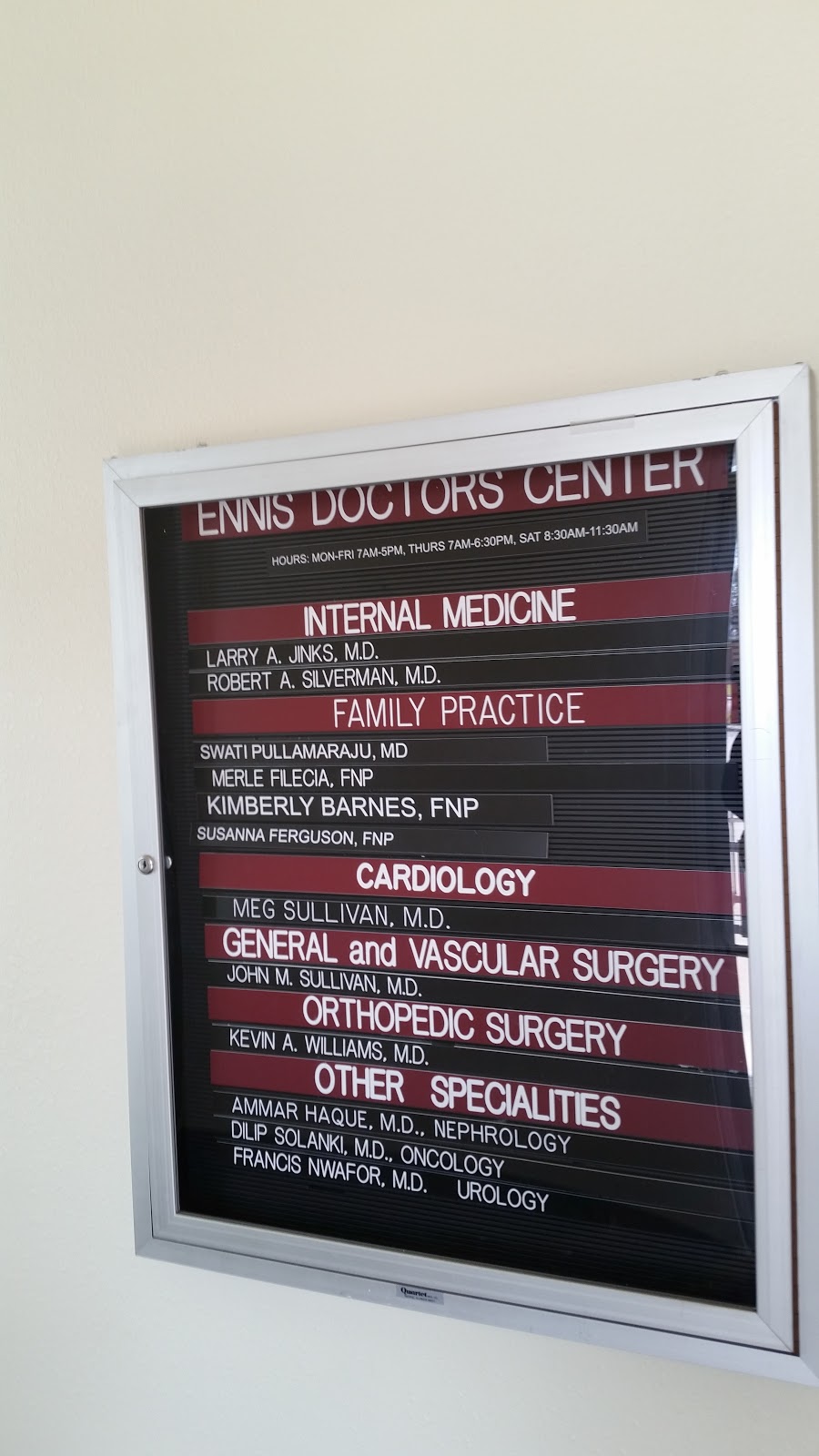 Ennis Doctors Center | 802 W Lampasas St, Ennis, TX 75119, USA | Phone: (972) 875-4700