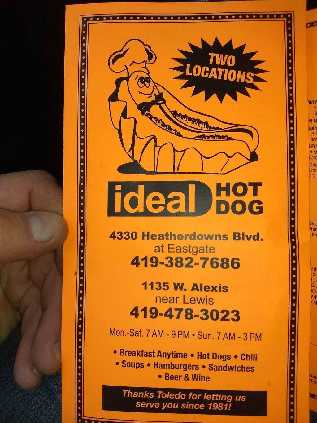 Ideal Hotdog | 1135 W Alexis Rd, Toledo, OH 43612, USA | Phone: (419) 478-3023