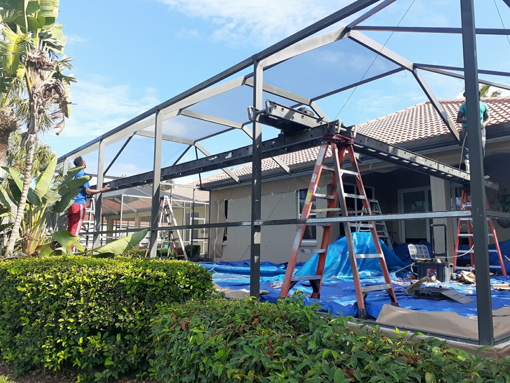 Pool Enclosure Painting and Restoration | 18508 Avocet Dr, Lutz, FL 33558, USA | Phone: (727) 491-7338