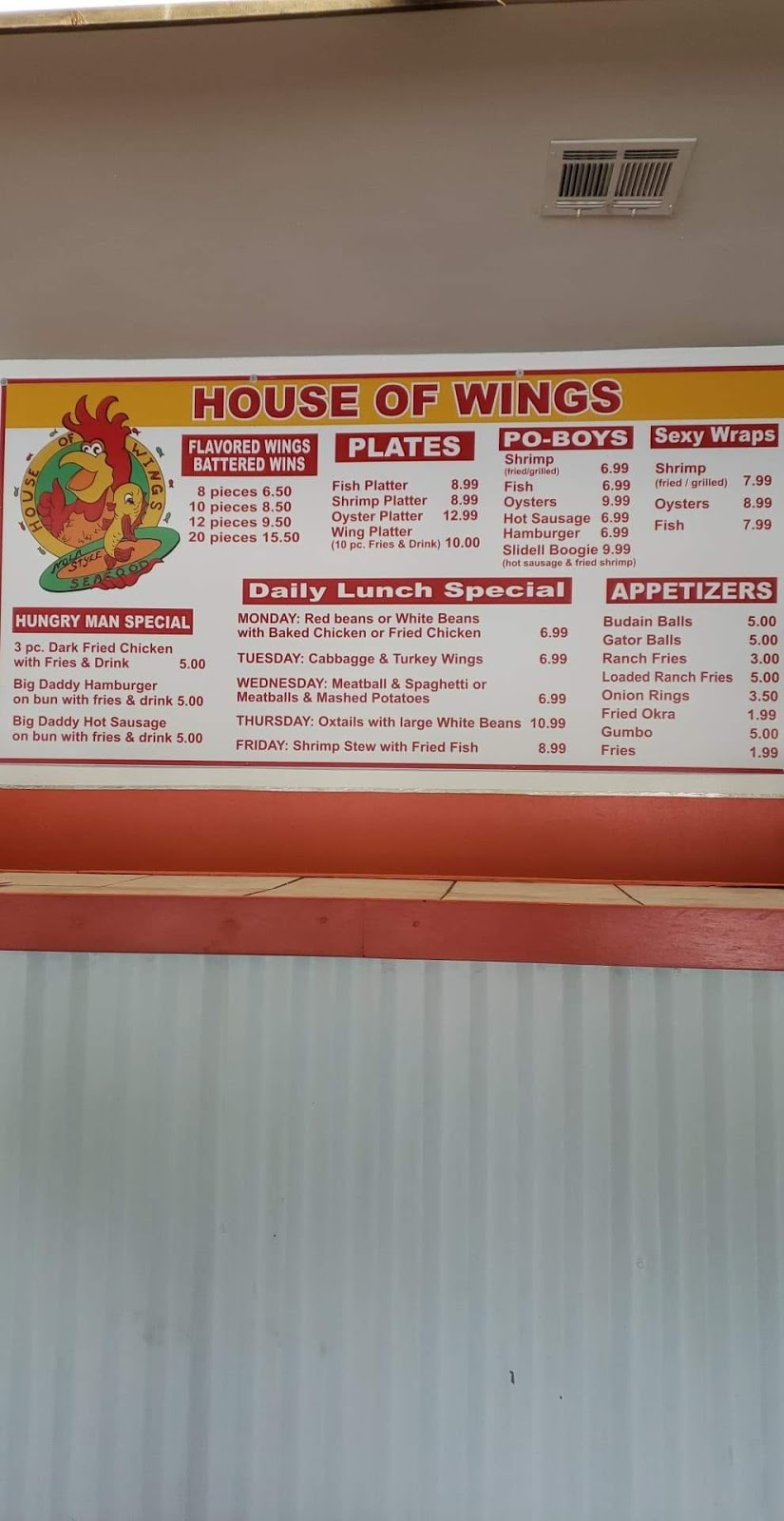 House of wings | 1797 Gause Blvd W, Slidell, LA 70460, USA | Phone: (985) 288-5344