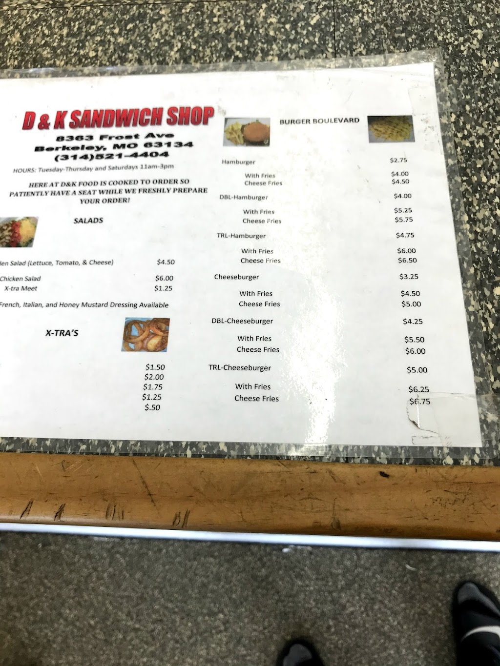 D & K Sandwich Shop | 8363 Frost Ave, St. Louis, MO 63134, USA | Phone: (314) 521-4404