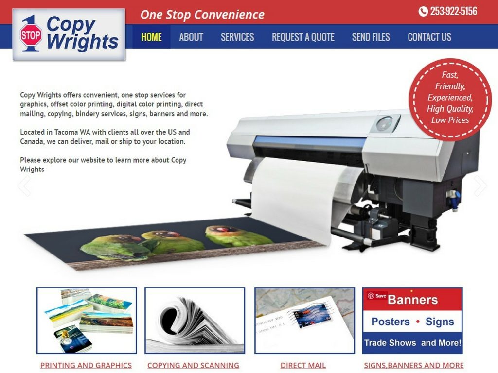 Copy Wrights Printing & Mailing | 5715 Pacific Hwy E, Tacoma, WA 98424, USA | Phone: (253) 922-5156