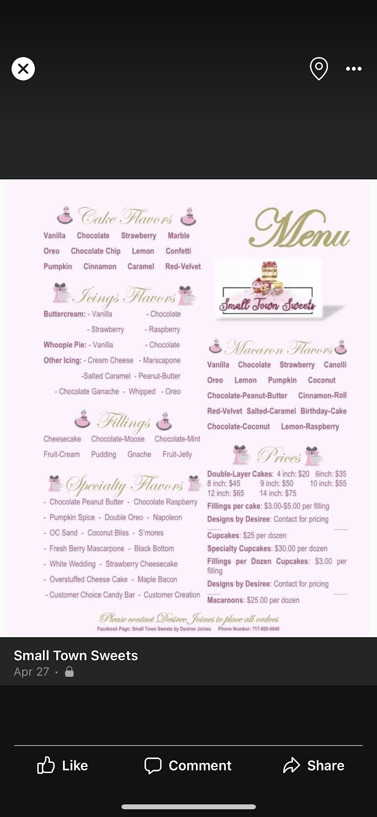 Small Town Sweets by Desiree Joines | 13 Mill St, Stewartstown, PA 17363, USA | Phone: (717) 600-6648