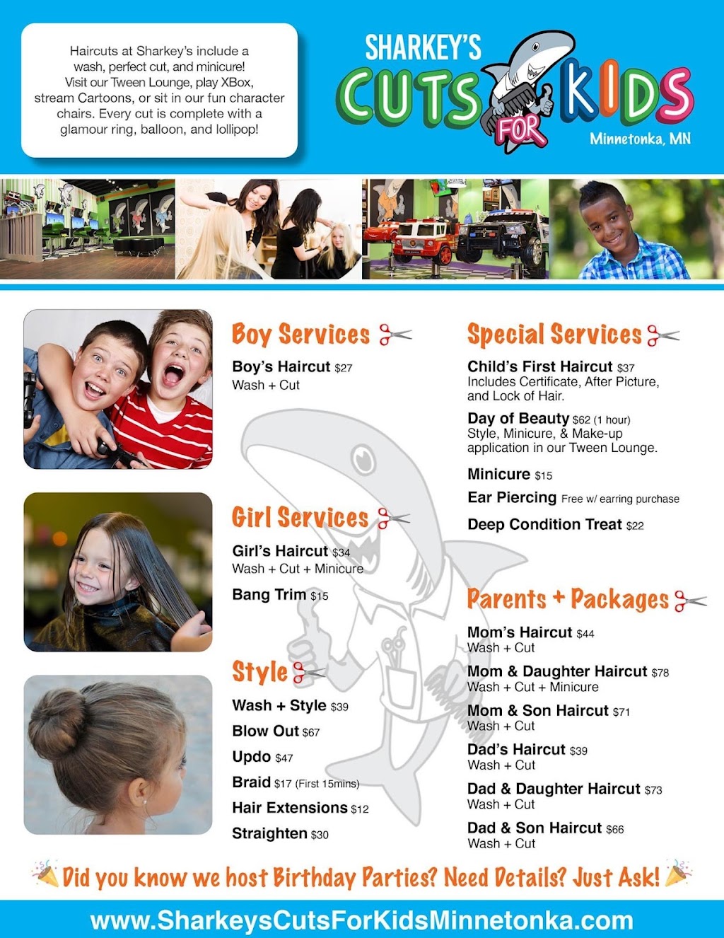 Sharkey’s Cuts for Kids - Minnetonka | 12913 Ridgedale Dr, Minnetonka, MN 55305, USA | Phone: (952) 236-7757