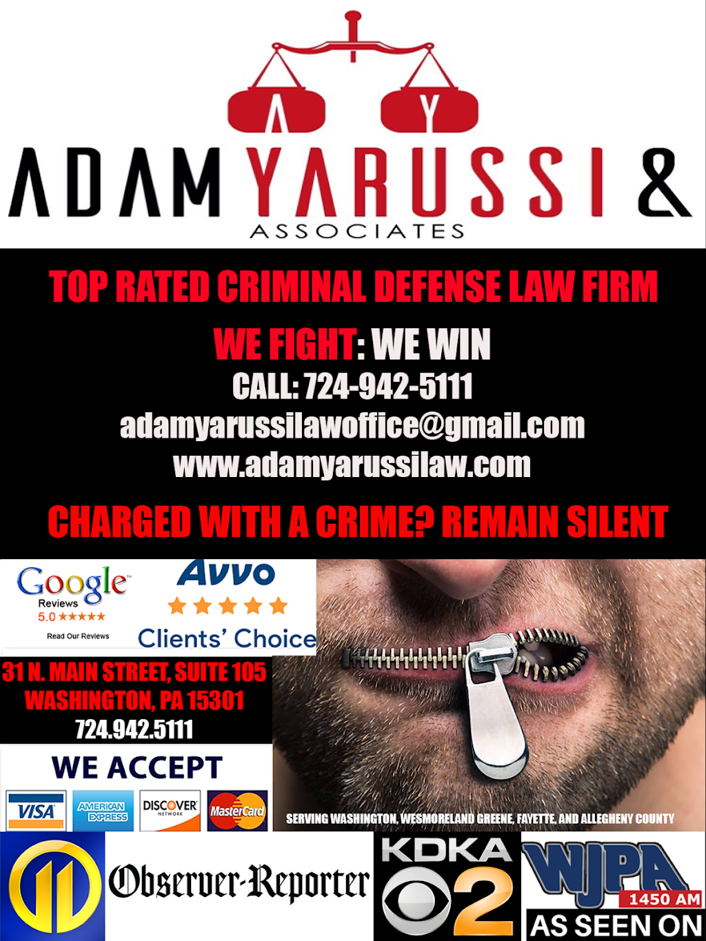 Adam Yarussi & Associates, LLC | 31 N Main St Suite 105, Washington, PA 15301, USA | Phone: (724) 942-5111