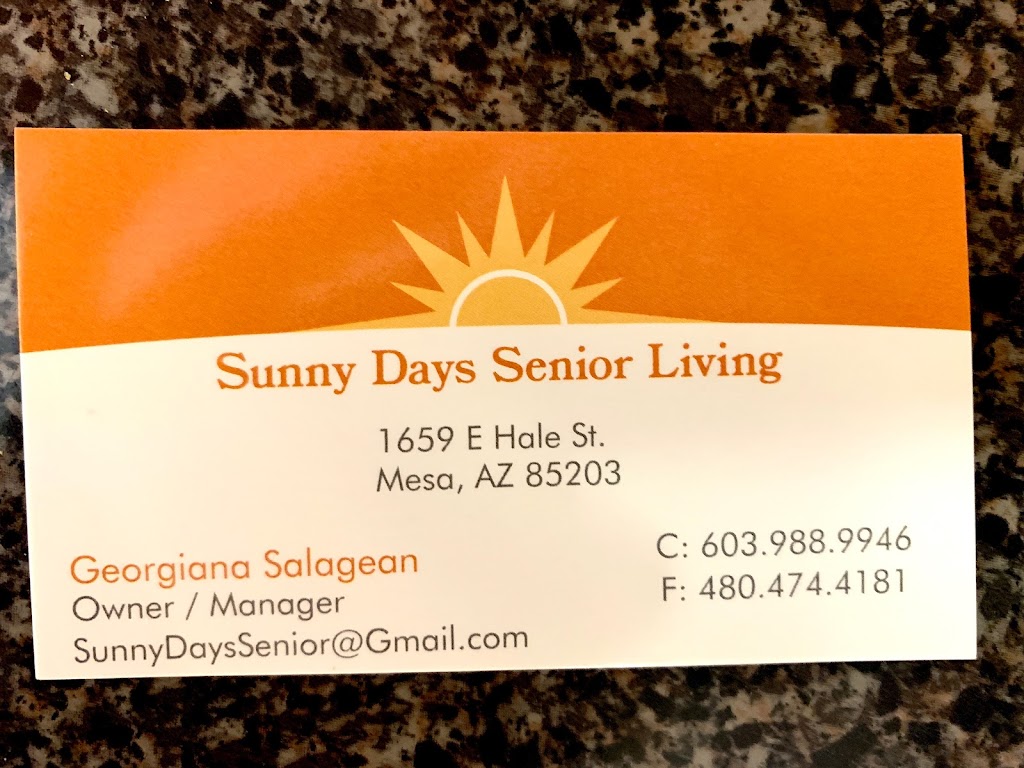 Sunny Days Senior Living | 1659 E Hale St, Mesa, AZ 85203, USA | Phone: (603) 988-9946