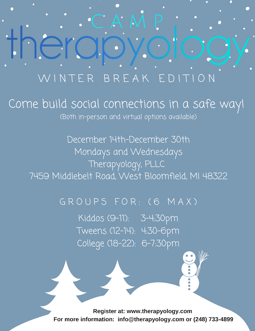 Therapyology, PLLC | 7459 Middlebelt Rd Suite 4, West Bloomfield Township, MI 48322, USA | Phone: (248) 733-4899