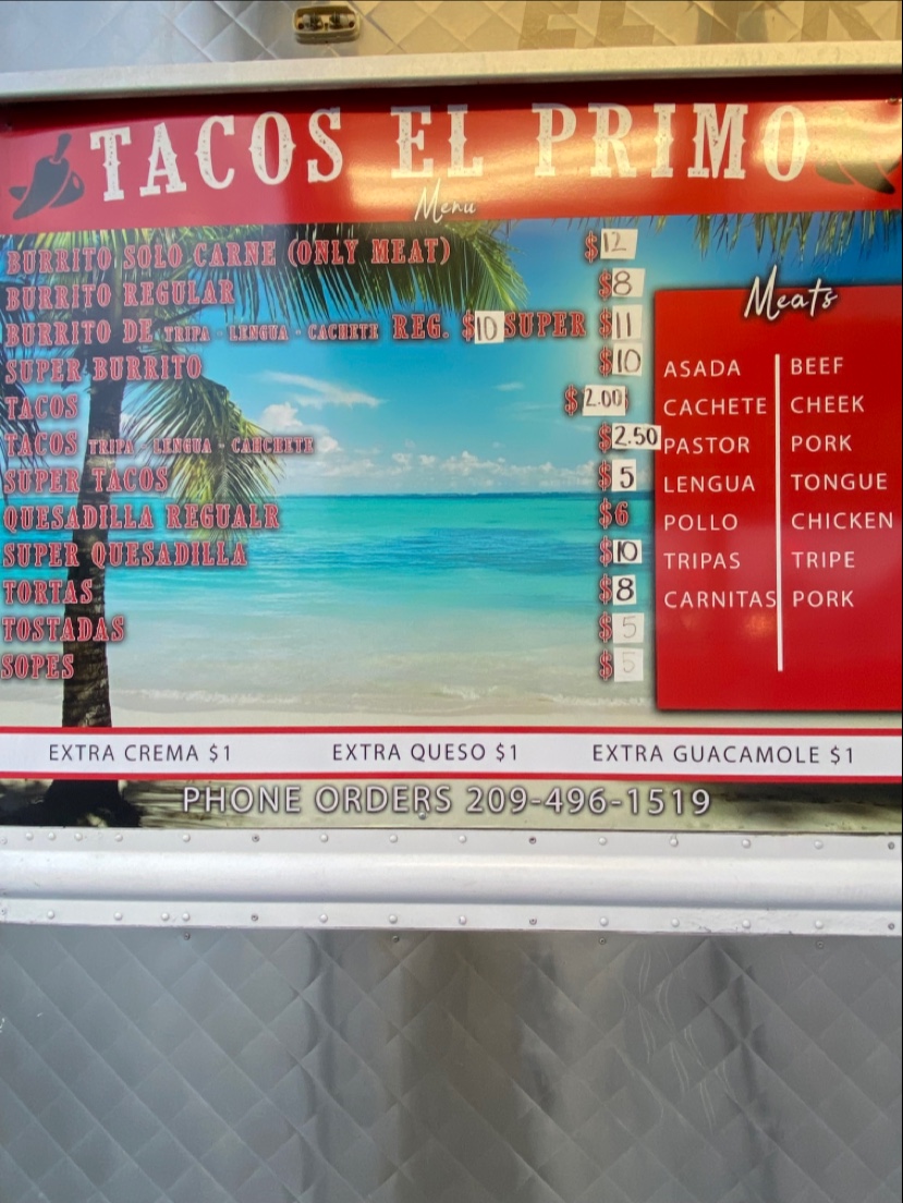 Tacos El Primo | 133013009, Modesto, CA 95357, USA | Phone: (209) 496-1519