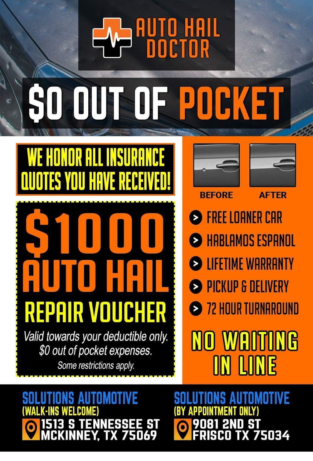 Auto Hail Doctor | 1513 S Tennessee St, McKinney, TX 75069 | Phone: (888) 448-4245