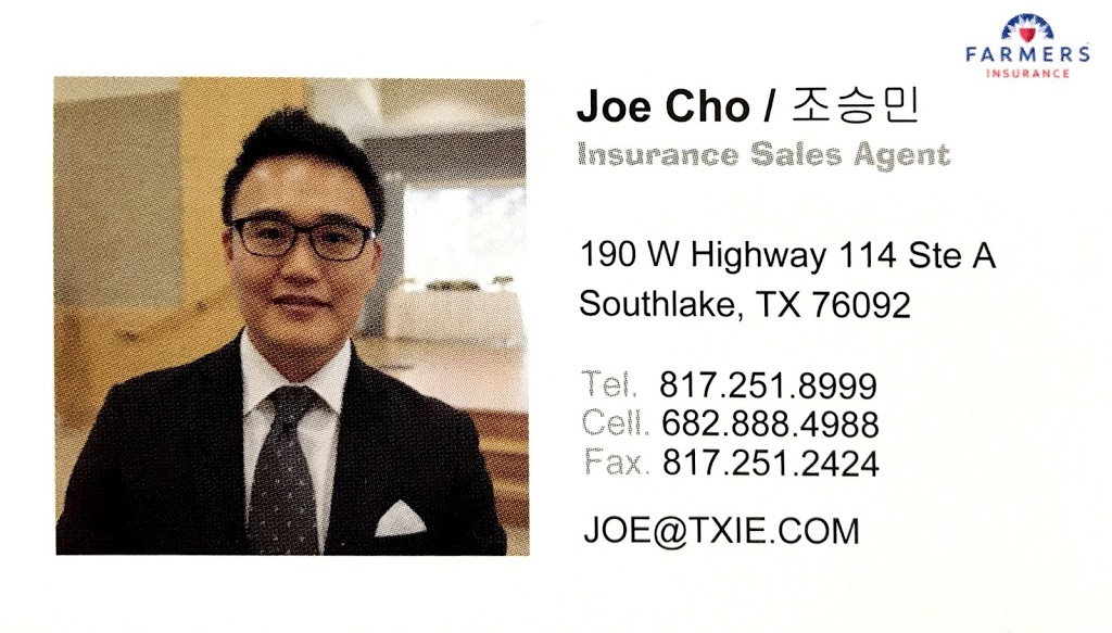 Farmers Insurance: Joe Cho | 190 W State Hwy 114 Ste A, Southlake, TX 76092, USA | Phone: (682) 888-4988