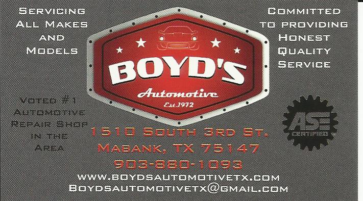 Boyds Automotive | 1510 S 3rd St, Mabank, TX 75147, USA | Phone: (903) 880-1093