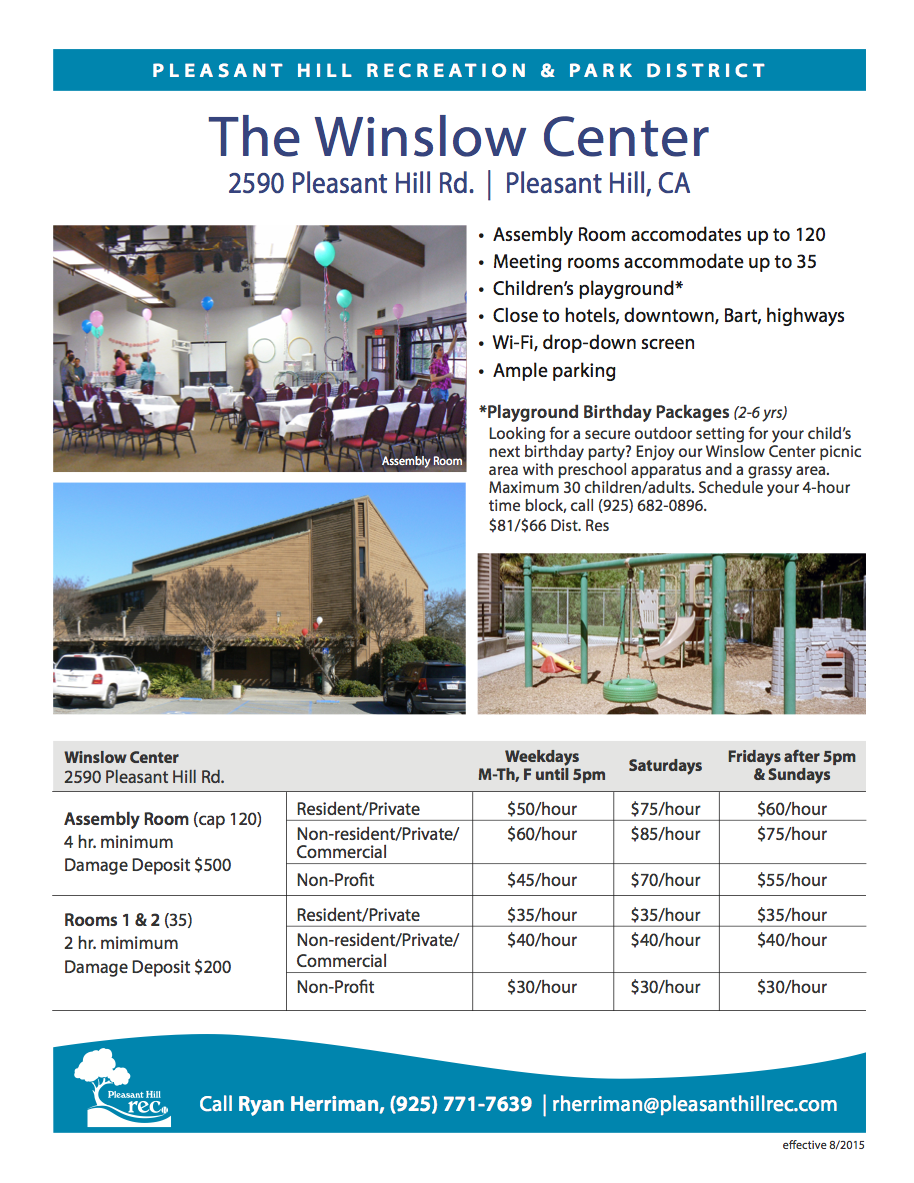 Winslow Center | 2590 Pleasant Hill Rd, Pleasant Hill, CA 94523, USA | Phone: (925) 937-2707