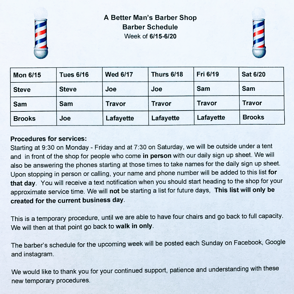 A Better Mans Barber Shop | 2042 Renaissance Park Pl, Cary, NC 27513, USA | Phone: (919) 377-0657