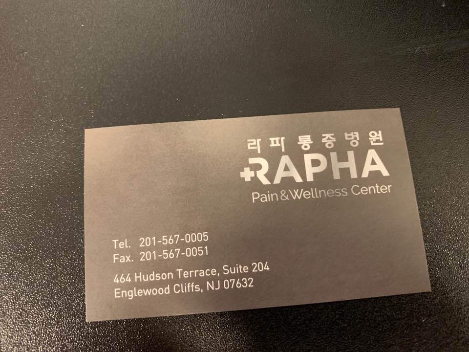 RAPHA pain & wellness center | 464 Hudson Terrace, Englewood Cliffs, NJ 07632, USA | Phone: (201) 567-0005