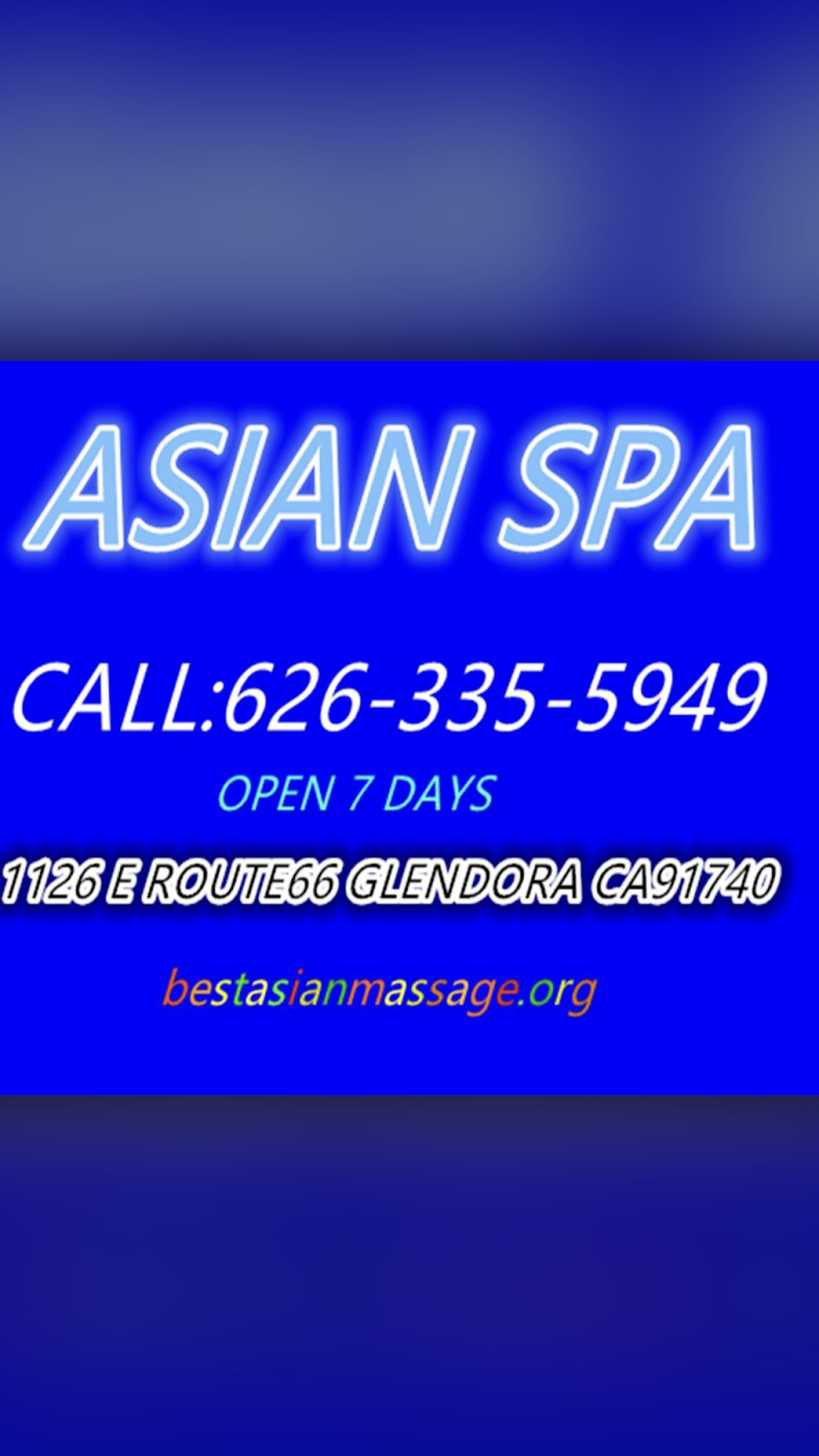 Asian Spa | 1126 E Rte 66, Glendora, CA 91740, USA | Phone: (626) 335-5949