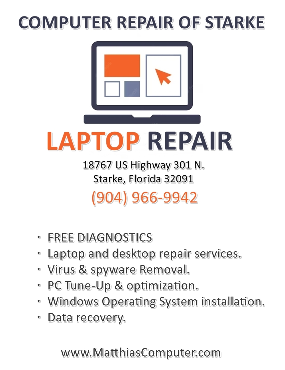 Computer Repair of Starke | 18767 US-301, Starke, FL 32091, USA | Phone: (904) 966-9942